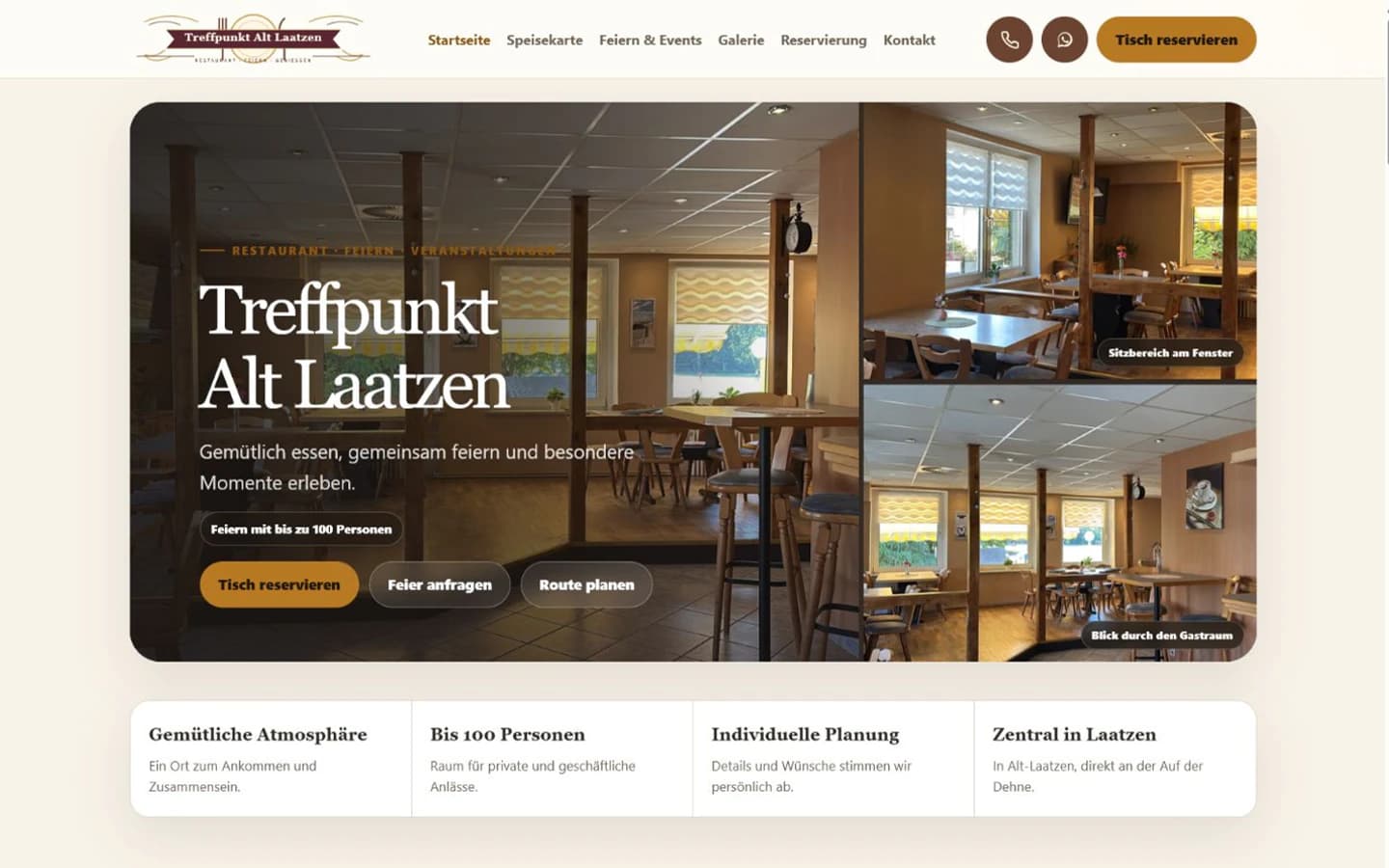 Aktuelle Website von Treffpunkt Alt Laatzen auf Desktop und Smartphone